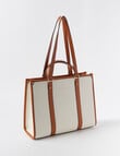 Boston + Bailey Contrast Trim Tote Bag, Cream & Tan product photo