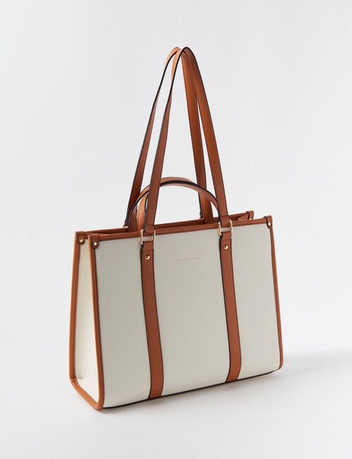 Boston + Bailey Contrast Trim Tote Bag, Cream & Tan product photo
