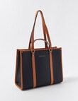 Boston + Bailey Contrast Trim Tote Bag, Black & Tan product photo