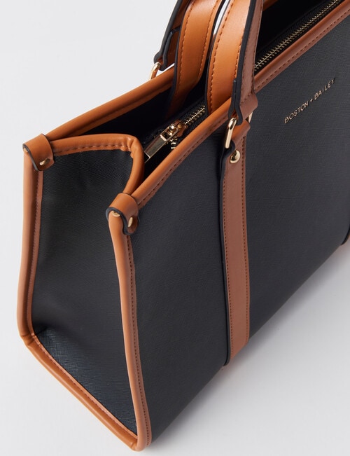 Boston + Bailey Contrast Trim Tote Bag, Black & Tan product photo View 05 L
