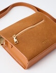 Whistle Accessories Faux Suede Barrel Crossbody Bag, Tan product photo View 04 S