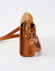 Whistle Accessories Faux Suede Barrel Crossbody Bag, Tan product photo View 05 S