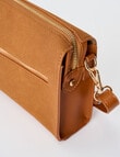Whistle Accessories Faux Suede Barrel Crossbody Bag, Tan product photo View 06 S