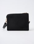 Whistle Accessories Faux Suede Barrel Crossbody Bag, Black product photo View 02 S