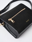 Whistle Accessories Faux Suede Barrel Crossbody Bag, Black product photo View 03 S