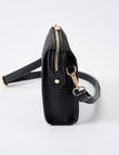 Whistle Accessories Faux Suede Barrel Crossbody Bag, Black product photo View 04 S