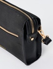 Whistle Accessories Faux Suede Barrel Crossbody Bag, Black product photo View 05 S