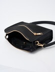 Whistle Accessories Faux Suede Barrel Crossbody Bag, Black product photo View 06 S