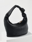 Whistle Accessories Knot Handle Weave Shoulder Bag, Black product photo View 02 S