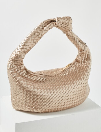 Whistle Accessories Knot Handle Weave Shoulder Bag, Metallic product photo