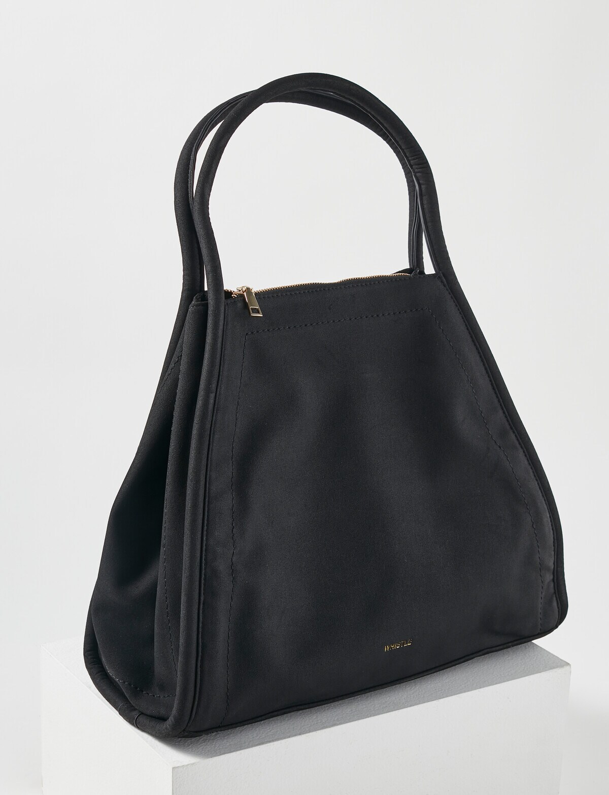 Whistle Accessories Large Pyramid Tote Bag, Black Handbags