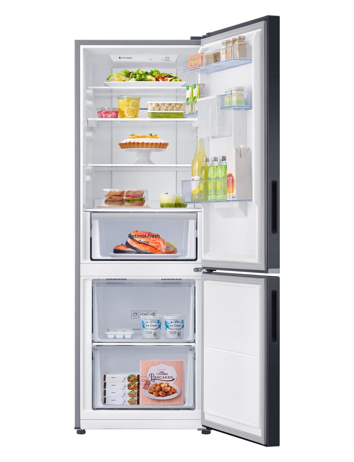 Samsung 307L Bottom Mount Fridge Freezer, Black, SRL325DMB - Fridges ...