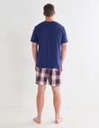 Mazzoni Cotton Short PJ Set, Navy, Red & Gold product photo View 02 S