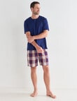 Mazzoni Cotton Short PJ Set, Navy, Red & Gold product photo View 03 S