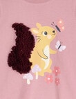 Mac & Ellie Squirrel Long Sleeve Tee, Mauve product photo View 02 S