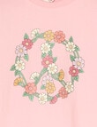 Mac & Ellie Peace Long Sleeve Tee, Dusty Pink product photo View 02 S