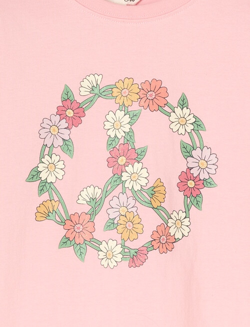 Mac & Ellie Peace Long Sleeve Tee, Dusty Pink product photo View 02 L