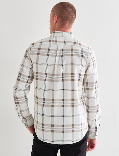 Tarnish Long Sleeve Printed Check Shirt, Charcoal product photo View 02 L