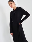 Whistle Knitted Rib Polo Dress, Black product photo View 04 S