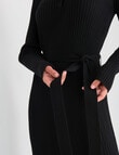 Whistle Knitted Rib Polo Dress, Black product photo View 05 S