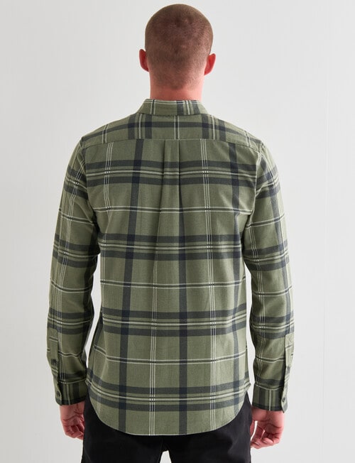 Tarnish Long Sleeve Printed Check Shirt, Green product photo View 02 L