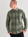 Tarnish Long Sleeve Printed Check Shirt, Green product photo View 05 S