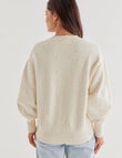 Whistle Long Sleeve Pom Pom Jumper, Cream product photo View 02 S
