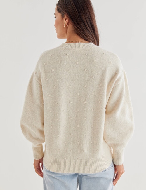 Whistle Long Sleeve Pom Pom Jumper, Cream product photo View 02 L