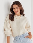 Whistle Long Sleeve Pom Pom Jumper, Cream product photo View 04 S