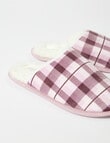 Whistle Sleep Check Flannelette Scuff, Pink product photo View 02 S