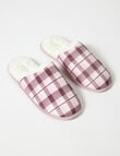 Whistle Sleep Check Flannelette Scuff, Pink product photo View 03 S