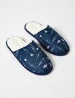 Whistle Sleep Floral Flannelette Scuff, Navy product photo View 03 S
