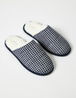 Whistle Sleep Gingham Flannelette Scuff, Navy product photo View 03 S