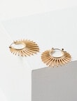 Whistle Accessories Sunray Circle Earrings, Imitation Gold product photo View 02 S
