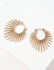 Whistle Accessories Sunray Circle Earrings, Imitation Gold product photo View 03 S