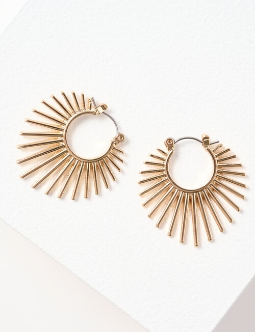 Whistle Accessories Sunray Circle Earrings, Imitation Gold product photo View 03 L