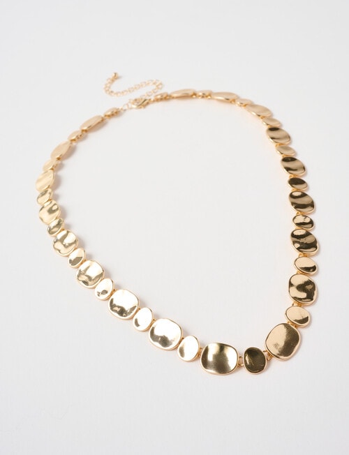 Whistle Accessories Molten Circle Necklace, Imitation Gold product photo View 02 L