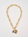 Whistle Accessories Textured Twisted Chain Necklace, Imitation Gold product photo