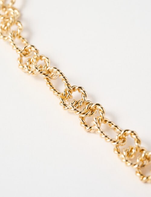 Whistle Accessories Textured Twisted Chain Necklace, Imitation Gold product photo View 03 L