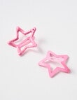 Mac & Ellie Star Clip, 2 Piece, Pink Glitter product photo View 02 S