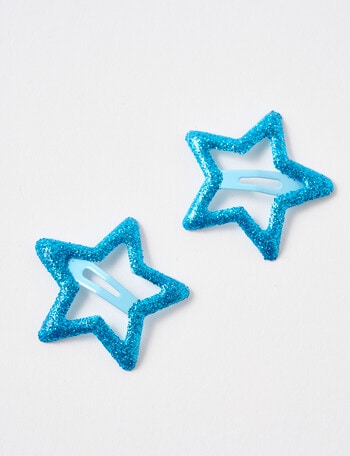 Mac & Ellie Star Clip, 2-Piece, Blue Bell Glitter product photo