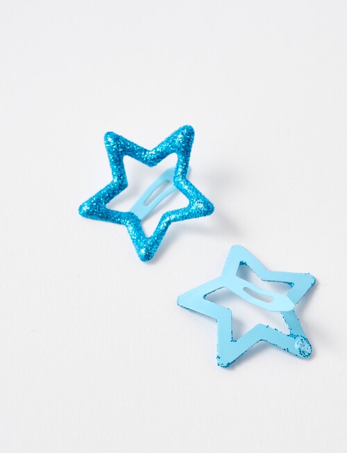 Mac & Ellie Star Clip, 2-Piece, Blue Bell Glitter product photo View 02 L