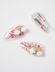 Mac & Ellie Funfetti Clip, 3-Piece, Rainbow product photo View 02 S