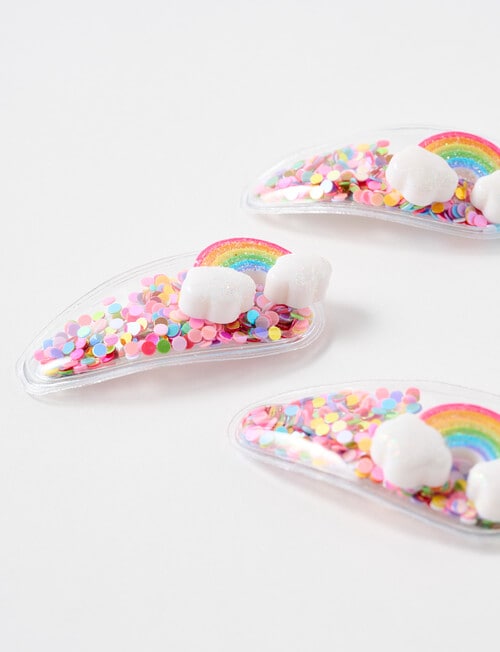 Mac & Ellie Funfetti Clip, 3-Piece, Rainbow product photo View 03 L
