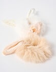 Switch Fluffy Ear Scrunchies, 2-Pieces, Stone & Vanilla product photo View 02 S