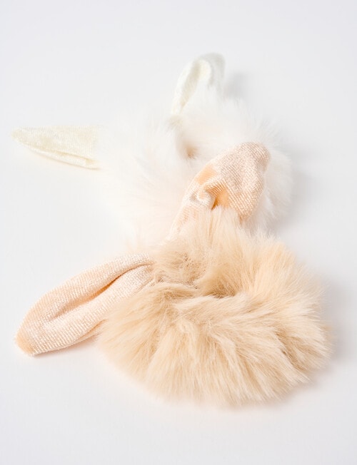 Switch Fluffy Ear Scrunchies, 2-Pieces, Stone & Vanilla product photo View 02 L