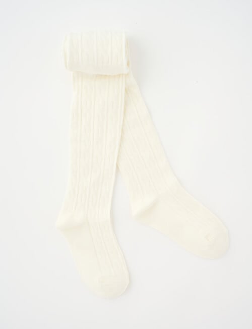 Simon De Winter Cable Tights, Ivory product photo