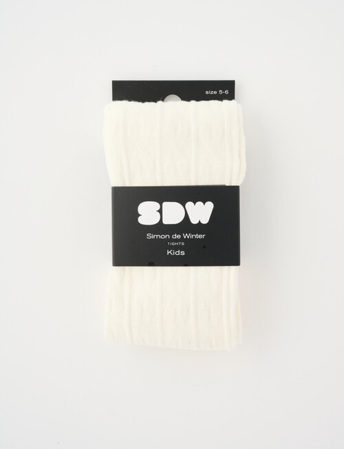 Simon De Winter Cable Tights, Ivory product photo View 02 L
