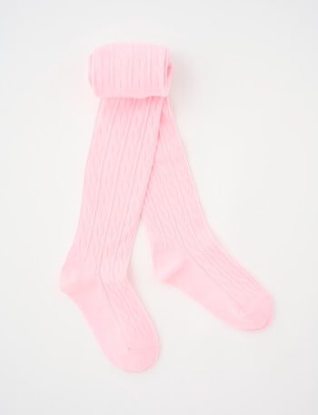 Simon De Winter Cable Tights, Pale Pink product photo