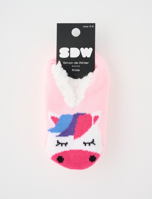 Simon De Winter Unicorn Low Cut Home Sock, Pink product photo View 02 L